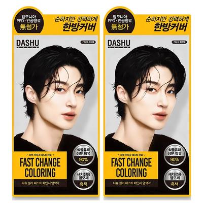 Color Fast Change Dye for Gray Hair, Black, 120g, 2 Pieces