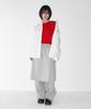 RONRON Button Shoulder Slim Fit Long Sleeve Red