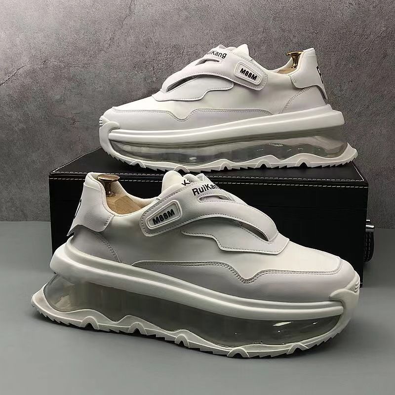 Fashion Designer Luxury Chunky Sneakers Men Cover Bottom Board Shoes Fashion Casual Genuine Leather Increased Internal Platform Shoes