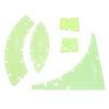 5pcs Transparent Green Quilt Cutting Templates Multi Functional DIY Quilting Ruler Kit  For Crafting