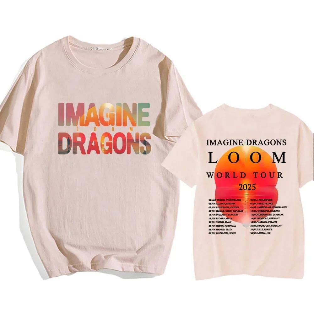 2026 Imagine Dragons Loom Tour Maglietta Manica Corta Cotone Uomo Donna T Shirt Alta Qualità Morbida Unisex Streetwear Hip Hop Moda