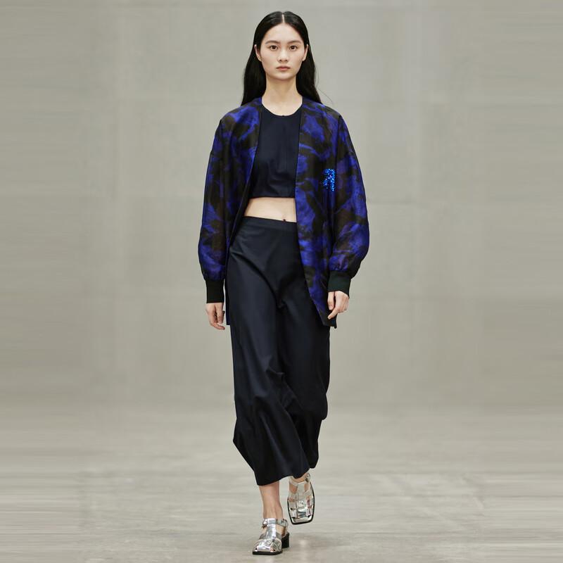 LESS 2023 Summer Long Sleeve Silk Jacket