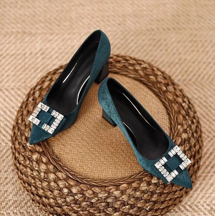 fashion High Quality Shoes for Women 2024 Comfort Sexy High Heels Dress Party Fashion Shallow Solid Color Heels Women  Zapatos De Mujer