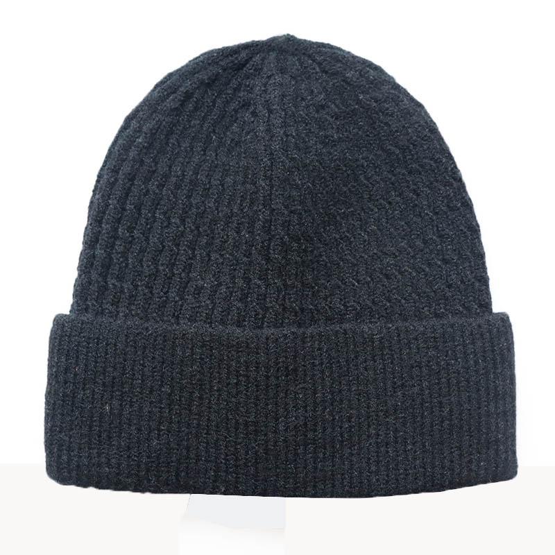 Fashionable classic unisex warm woolen hat, jacquard solid color plain knit hat, cold weather hat, pullover ski hat Adjustable