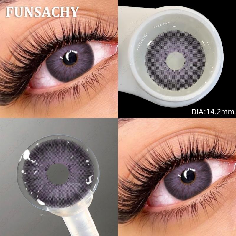 FUNSACHY 1 Pair Natural Colored Contact Lenses for Eyes Brown Pupils Lens Contact Lenses Cosmetic Green Contacts New Color Lens