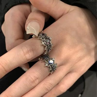 2024 Vintage Lolita Gothic Liebesherz Kreuz Ringe für Frauen Mädchen Braut Hochzeit Verlobungsringe Schmuck Geschenk Anillos Mujer