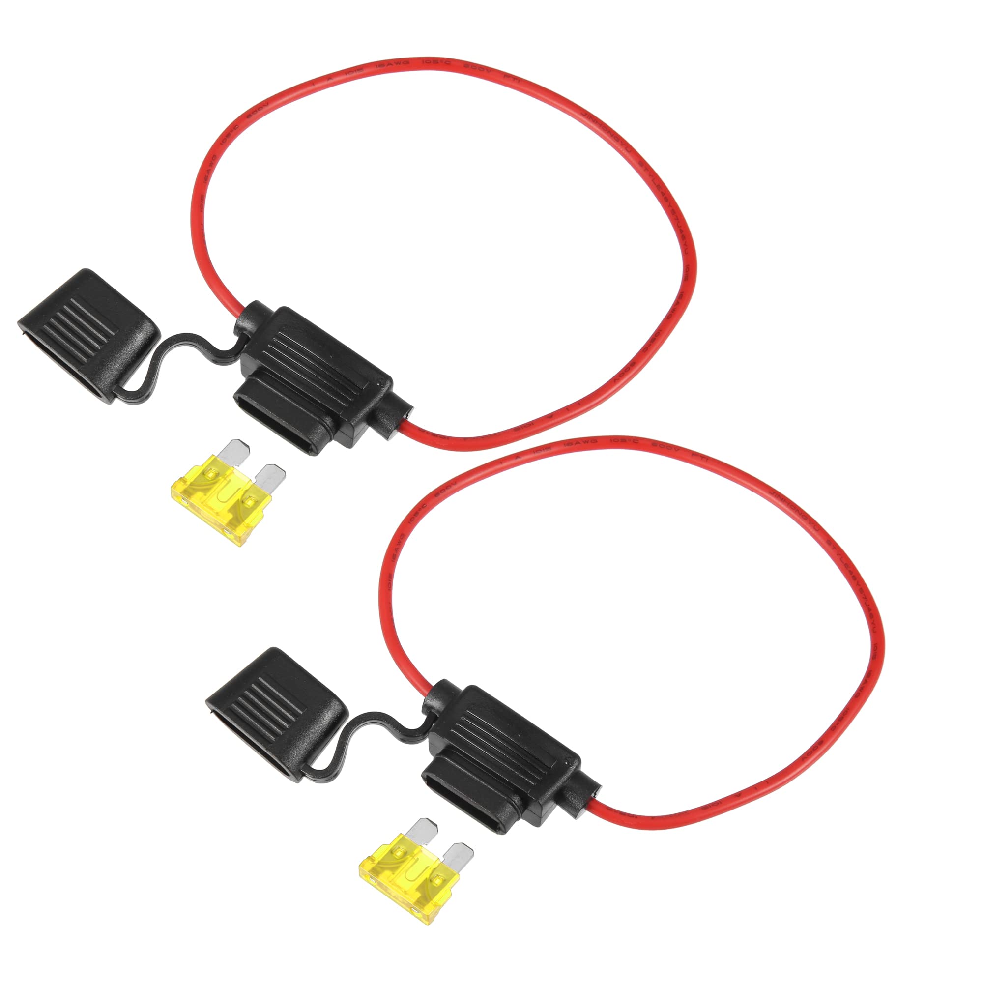 

uxcell DC 32V 16 Gauge Car Inline ATC Style Inline Fuse Holder with 20A Fuse 2 Sets 20A