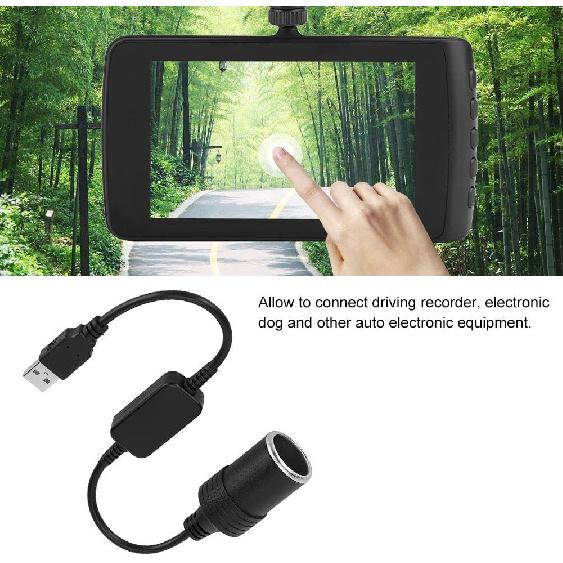 ZPSHYD USB to 12V Cigarette Lighter Adapter, 5V to 12V Step Up Converter Cable, 10W Max Female Car Socket Power Cord for Dash Cam, GPS, LED Strip,