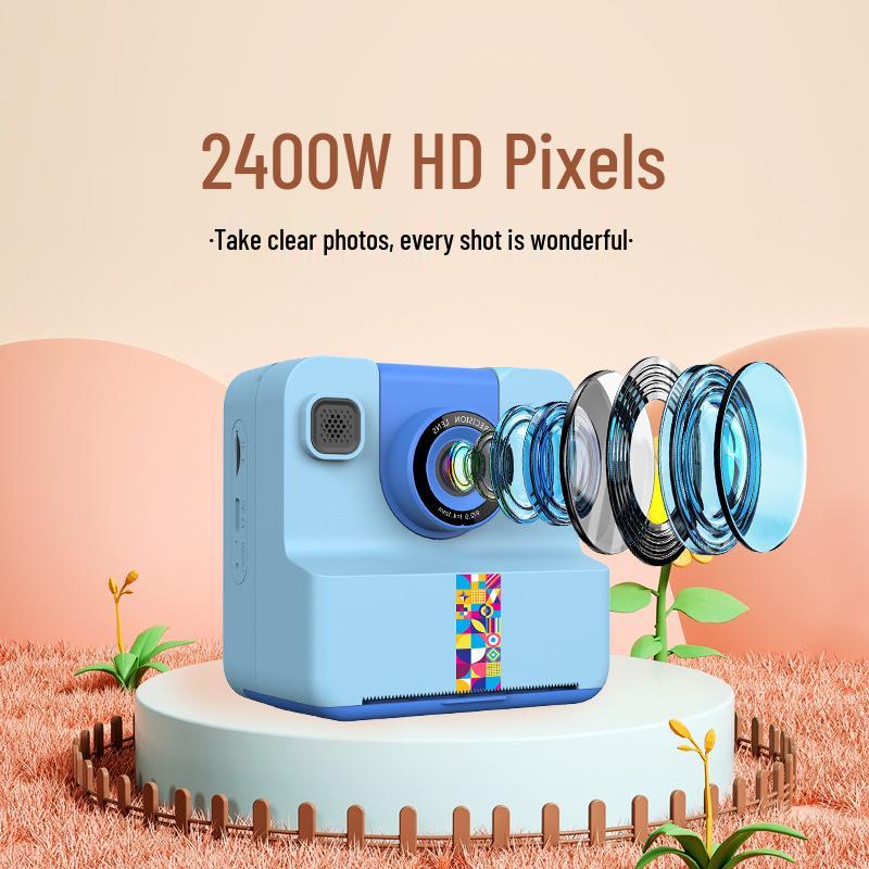 Children's Instant Print Camera: Mini Polaroid, Bluetooth, HD Digital Photography - Perfect Student Holiday Gift