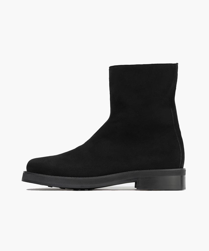 Firenze Atelier [Vibram] Minimal Line Suede Hidden Zipper Zip-Up Boots 9800-Qs [Black]