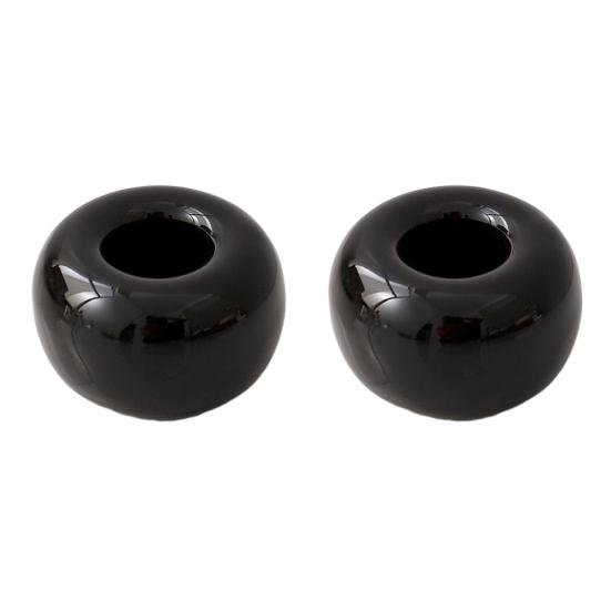 

2PCS Toothbrush Holder Ceramic with Hollow Design Stand Multi-Purpose Makeup Brush Holder for Bathroom Countertop чорний