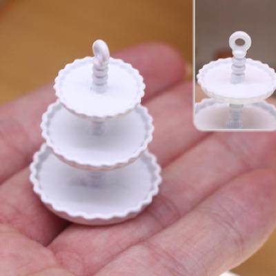 Three Layer Alloy Dessert Display Shelf For Kids Dollhouses Furniture Compatible With Various Decors Styles