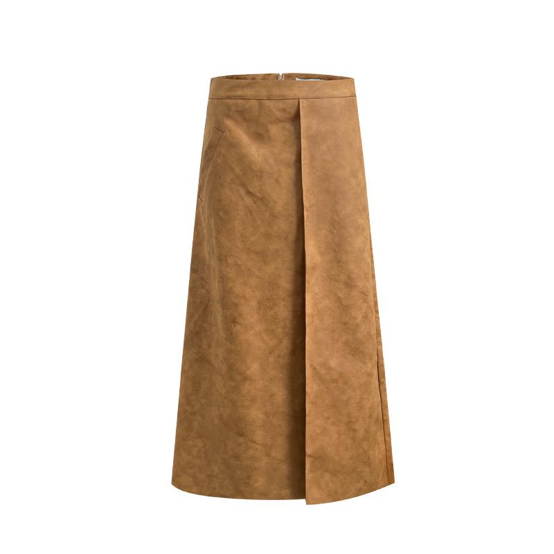 

Юбка миди из кожи с разрезом и высокой талией Maelard Осень/Зима 2023 для женщин - Темпераментная, стройнящая, возврату/обмену не подлежит. Medium мандариновый