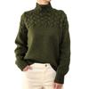 Women's Fashionable Long-sleeved High-neck Knitted Flower Pullover Sweater Sweater Top