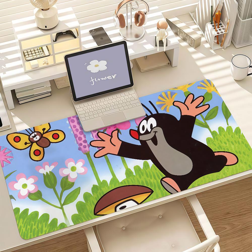 Cute The Little Mole Art Mouse Pad Anti Slip Rubber Edge Locked Thickened Laptop Gaming Desk Mat