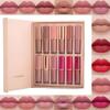 Matte Nude Lipstick Cup Liquid Cup Sexy Lip Smooth Lip Tint Makeup Gift Box 12-Color Set Velvet-like Long-Lasting Non-Stick Lipstick, Non-Stick