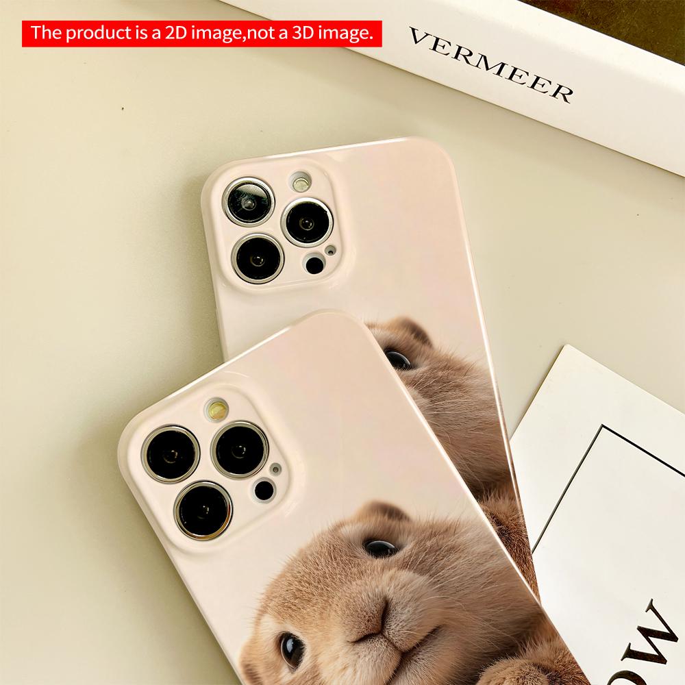 Cute Bunny Hands Up Phone Case All Inclusive Film Hard Phone Case, Compatible with iPhone 18 Pro Max 17 16 15 14 13 12 11