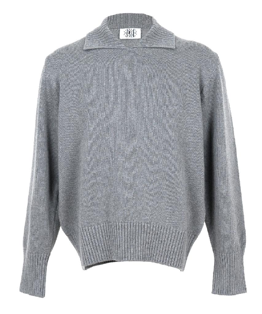 FRUI Non-Button Collar Knitwear_Gray