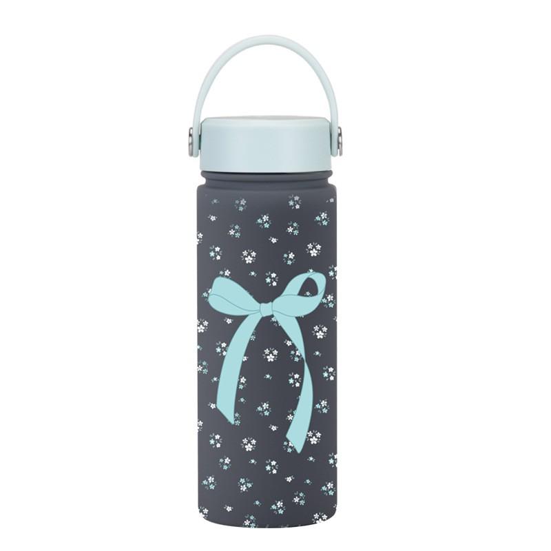 Stainless Steel Insulated Water Bottle 550ml Wide Mouth Portable Travel Mug With Handle Outdoor Gym Office