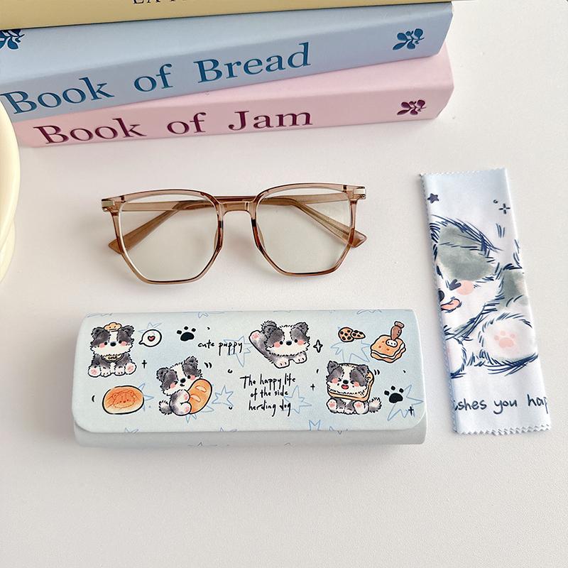 Shuai Mao Border Collie Brillenetui: Tragbarer Damen-Sonnenbrillenhalter mit Magnetverschluss, Druckentlastendes Design für Schüler und Kinder.