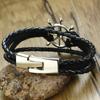 Men Sailor Rudder Multilayer Leather Bracelet for Men Nautical Bangles Brackelts Brazalet Vintage Helmsman Crew Jewelry