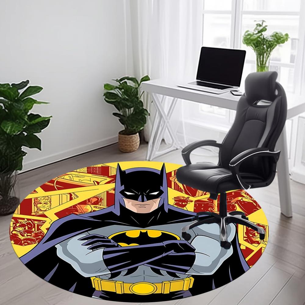 1 alfombra redonda para oficina Batman, debajo de sillas de oficina, dormitorio, sala de estar, decoración del hogar, decoración de habitación, disponible en varios tamaños