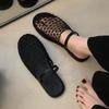 Beach Vacation Wind Mesh Woven Hollow Bag Head Slippers Summer Leisure Wind Word With Cool Slippers