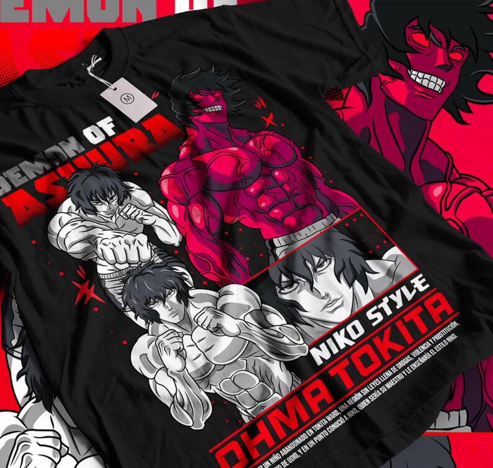 Baki Hanma vs Kengan Ashura Anime T-Shirt, Manga Boxing Tees S