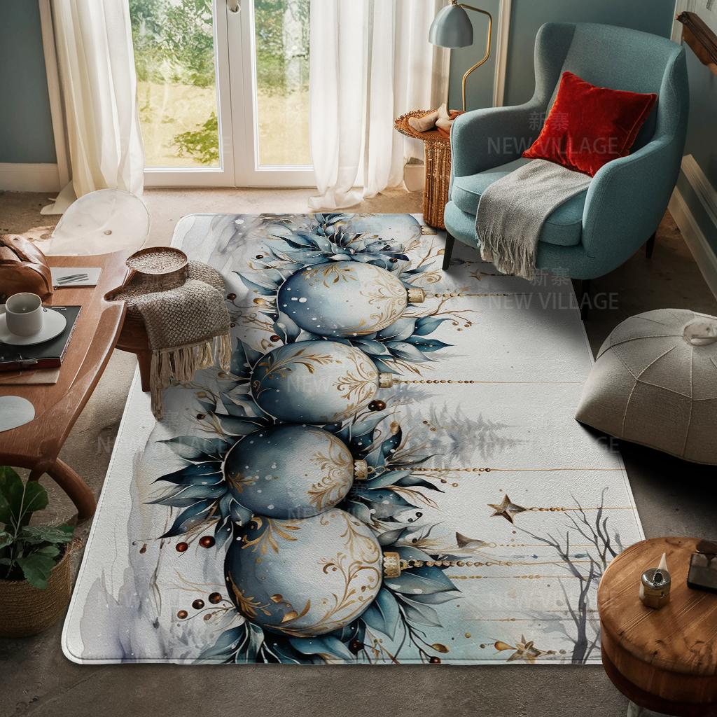 House Entrance Carpet Home Door Mat Living Room Bath Foot Bathroom Non-slip Water Absorption Rugs Bath Merry Christmas Winter