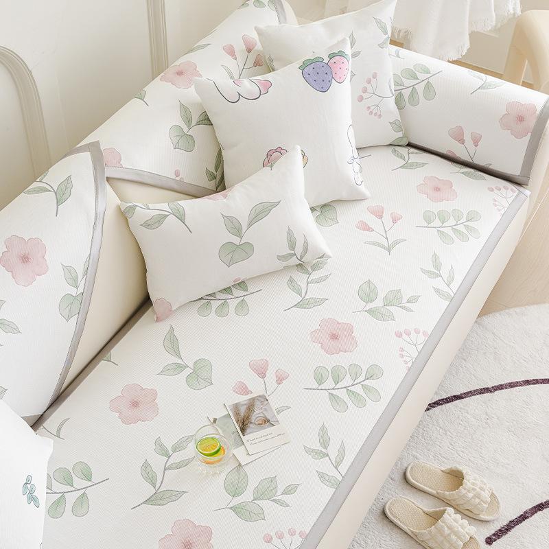 Neues Eis Seide Sofakissen Sommer Sommer Fixiert Rutschfest Sitzkissen Cartoon Niedlich Sofaüberwurf Überzug Stoff