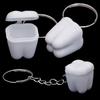 1020Pcs Tooth Shape Milk Teeth Box Plastic Keychain Kids Teeth Storage Case Organizer Child'S Tooth Souvenir Save Container