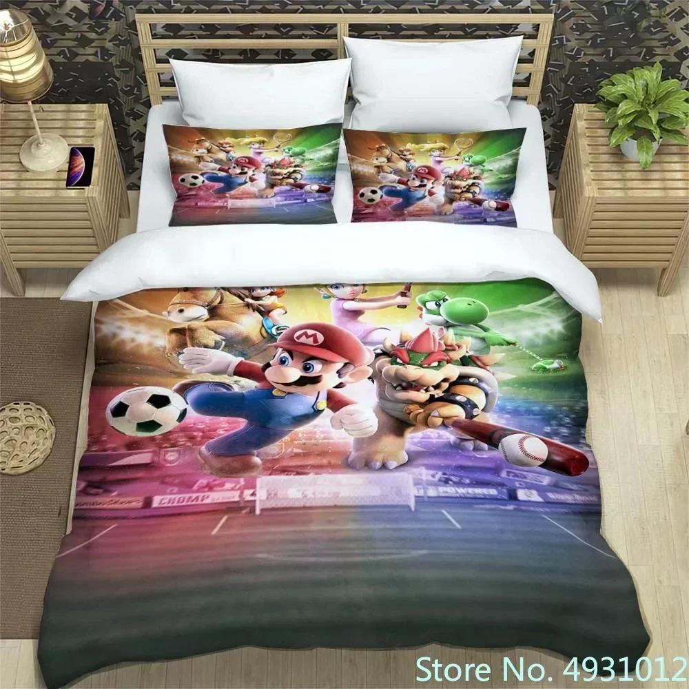 

Anime Jumpman Super Mario Children Bedding Set Pillowcase Bedclothes Cartoon 3D Printed Kids Adult Boys Quilt Duvet Cover Gift US Twin(172*218cm)3pcs