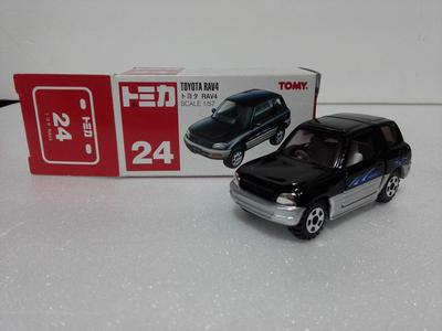 Tomica No. 24 Toyota RAV4 (Made In China) Red Tomy Crazy Mini Car Circle (Long-Term Storage) with Case, Shipped from Amazon Warehouse