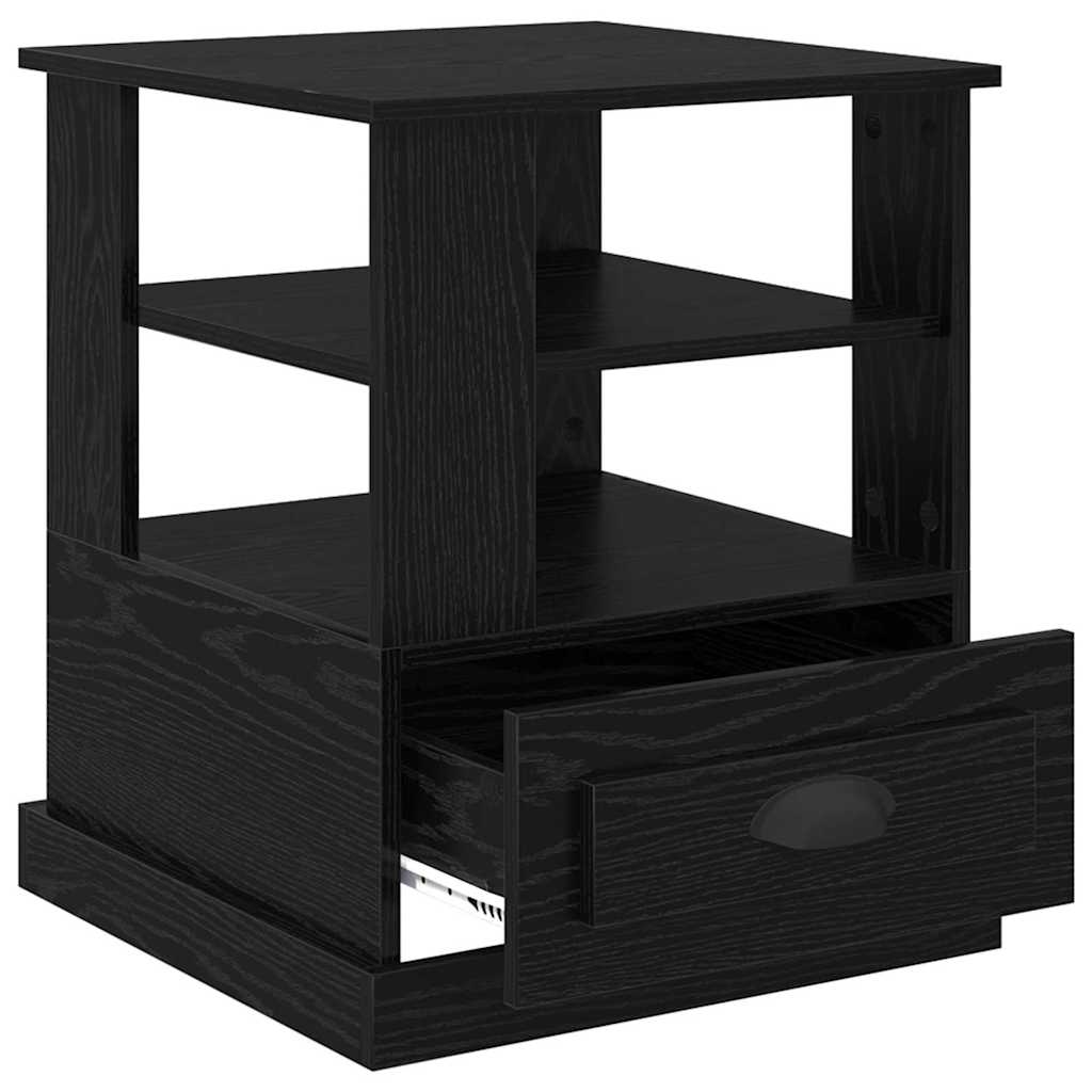 Nightstand Black Oak Effect 50 X 50 X 60 Cm Particleboard