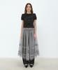 Aobteu Cotton Embroidery Puff Blouse - Black