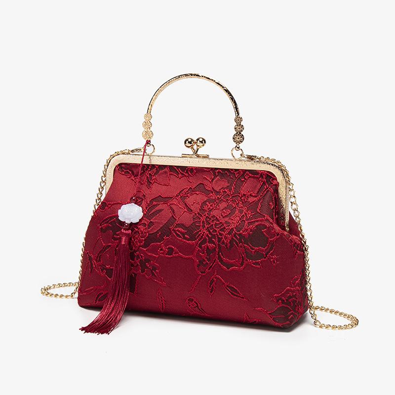 Red Bag Light Luxury Versatile Mother Wedding Bag Practical Messenger Handbag Mother-In-Law Wedding Bag