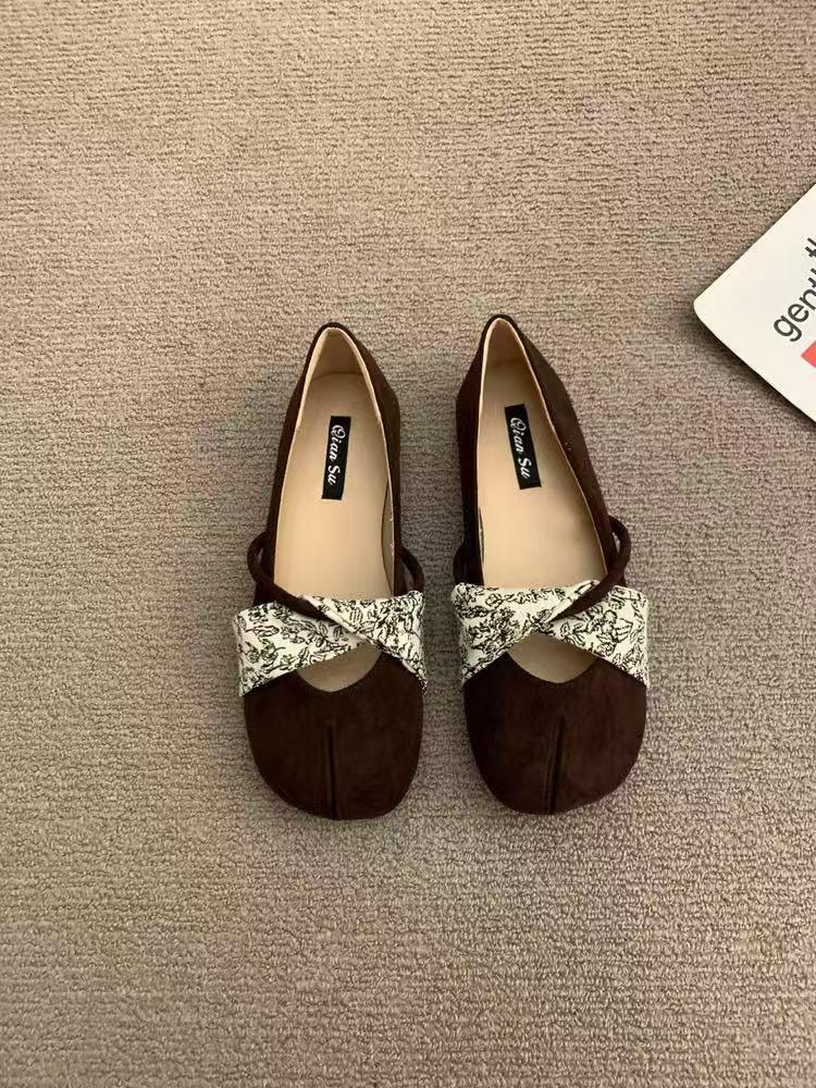 

Soft leather version~ Retro inner height increase Mary Jane single shoes women s shallow mouth round head with skirt French temperament ballet shoes 40