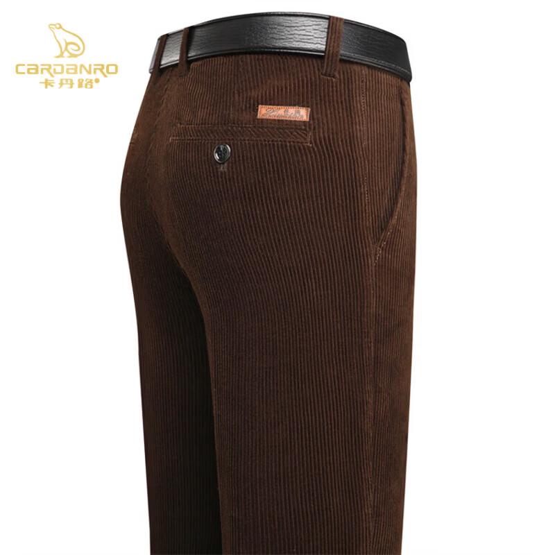 CARDANRO Men's Cotton Corduroy Business Casual Trousers - Thickened Warm Fleece