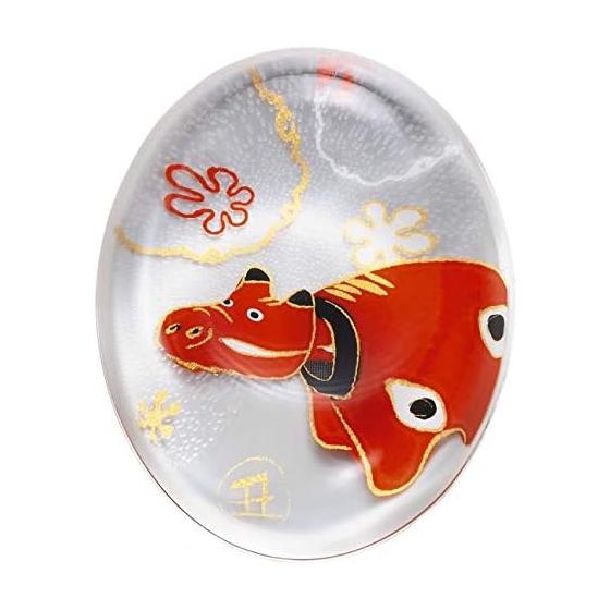 ADERIA Chopstick Rest, Medeta Eto (Auspicious Zodiac) Ox [Approx. 5.6x4.4x1.3cm/Chopstick Rest/12 Zodiac Signs] Made in Japan, Gift Boxed, Birthday