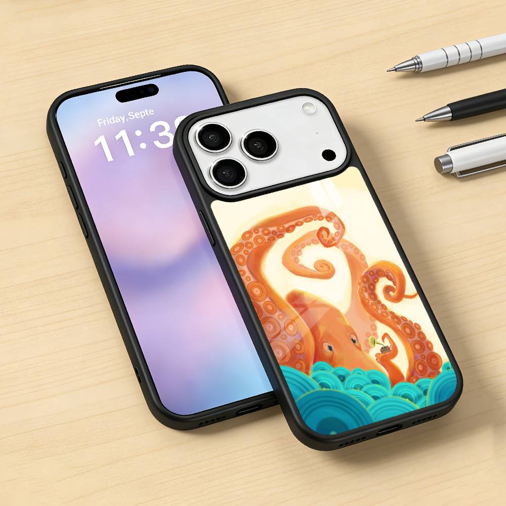 O-Octopus S-Sea Animals O-Ocean Phone Case For iPhone 17,16,15,14,13,12,Pro,Max For Magsafe Magnetic Wireless Charging