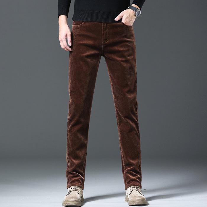 

Мужские повседневные брюки свободного кроя из вельвета и хлопка с бесплатной доставкой — приятные для кожи, утолщенные, подходят для осени/зимы, универсальный тренд. 40 кофейный