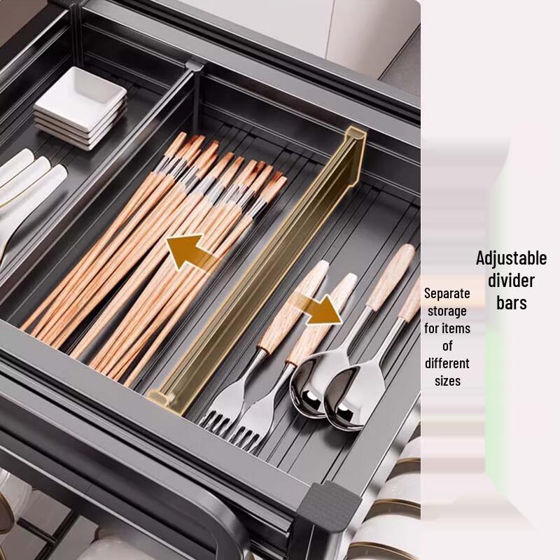 Beifu Double-Layer Freestanding Kitchen Drawer Organizer