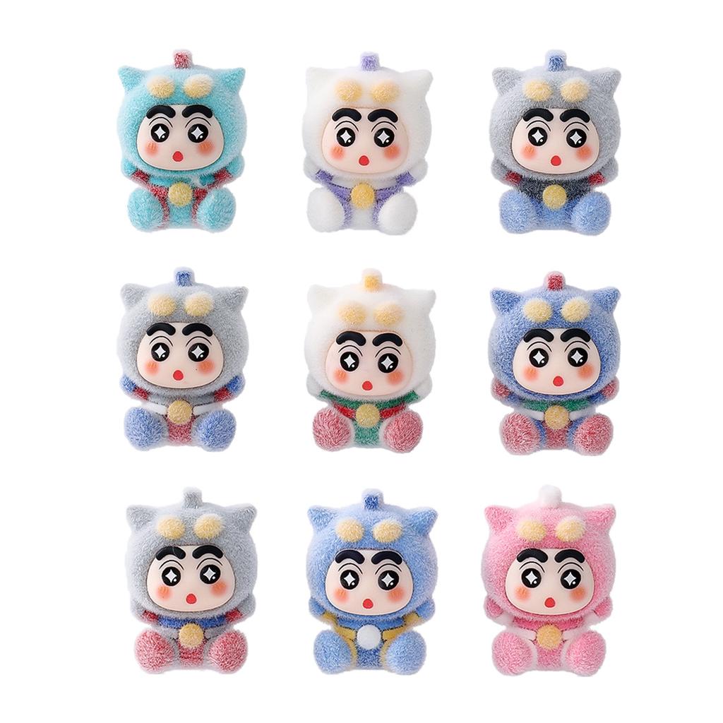 9Pcs/Set Anime Crayon Shin-Chan Mini Figurine Toy Cos Super Man Collectible Model Doll Fans Gift