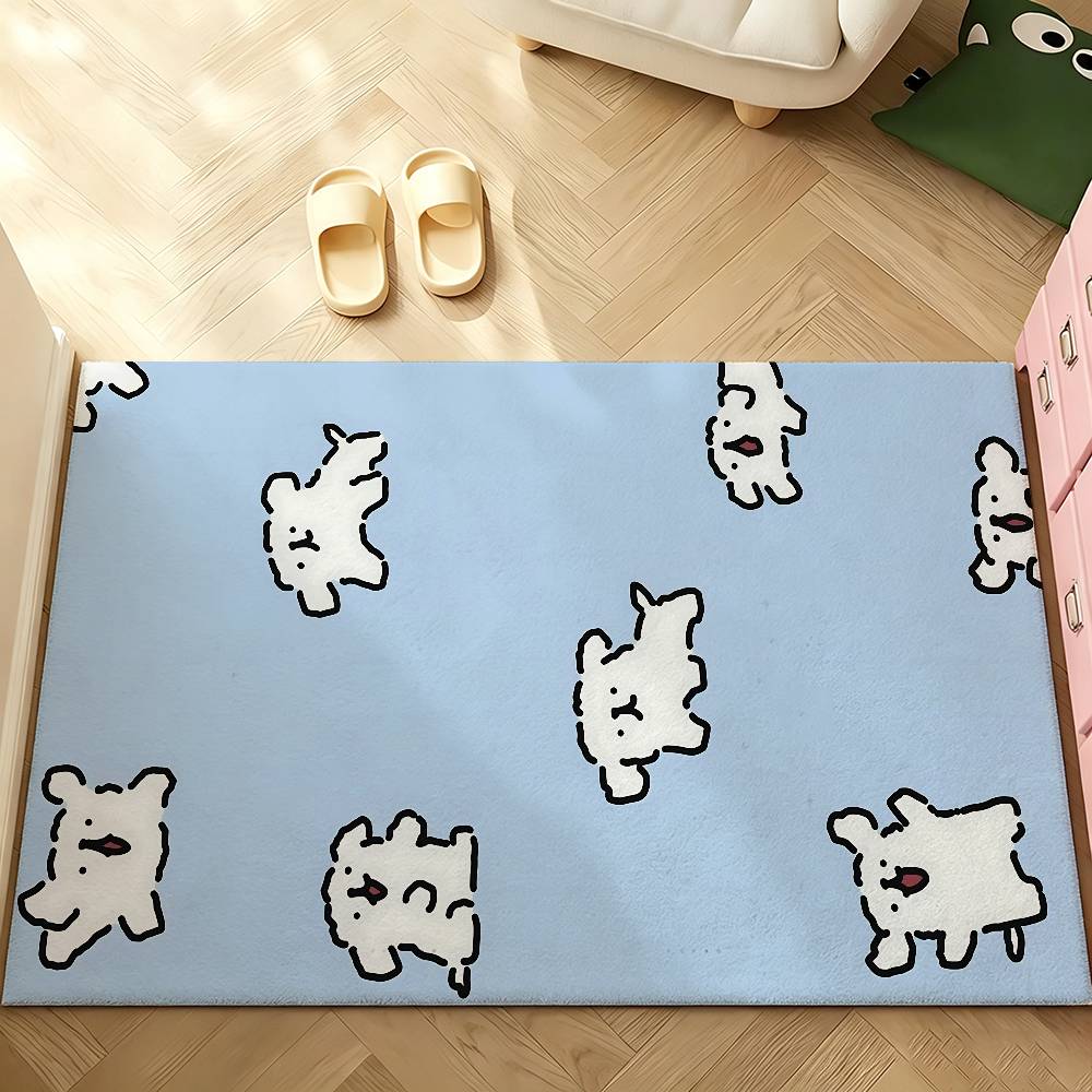 Cute M-Malteses Carpet Bathroom Anti-slip Mat Door Mat Home Decoration Mat Entrance Door Mat Scratch-resistant Door Mat