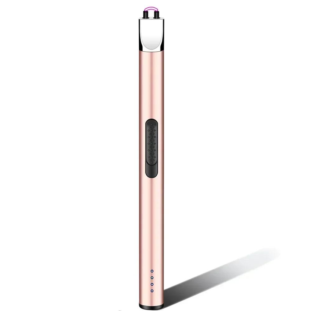2024 Mini Power Display Electric Pulse Flameless Arc Lighter USB Rechargeable Candle Kitchen Gas Stove Ignition Gun Gift Box