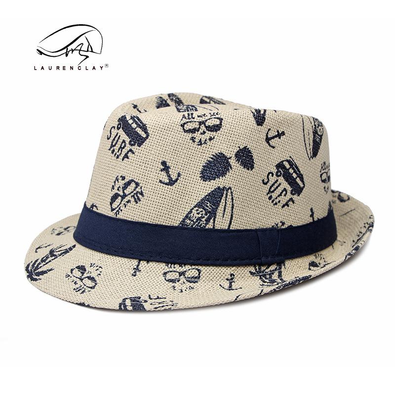 

Parent-child hat summer outdoor sunscreen visor straw beach top hat female British jazz hat male children children s 52-54cm