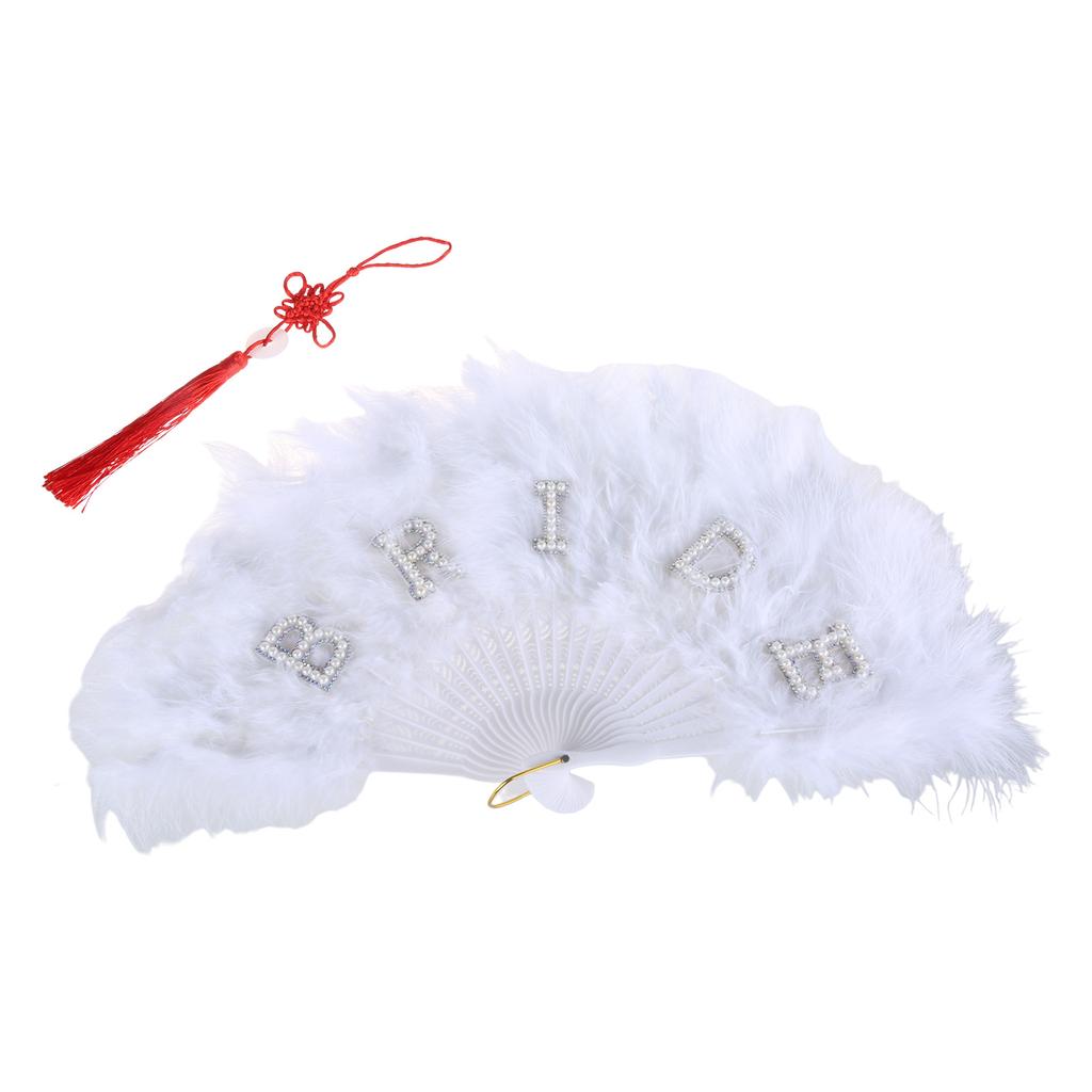 Lightweight and Delicate Handmade Feather Fan Soft Fan for Dance Performances Fan Pendant for Women's Wedding and Party