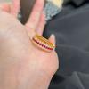 Light Luxury, High-End Sense, Antique Color, Ruby Three-Row Diamond Ring, Necklace, Luxury Temperament Set