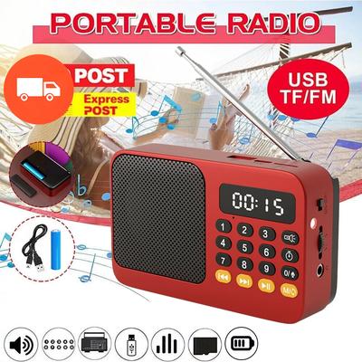 Handheld Rechargeable Digital FM USB TF MP3 Player Portable Radio Music Player Speaker Devices Supplies With LED Display Radio