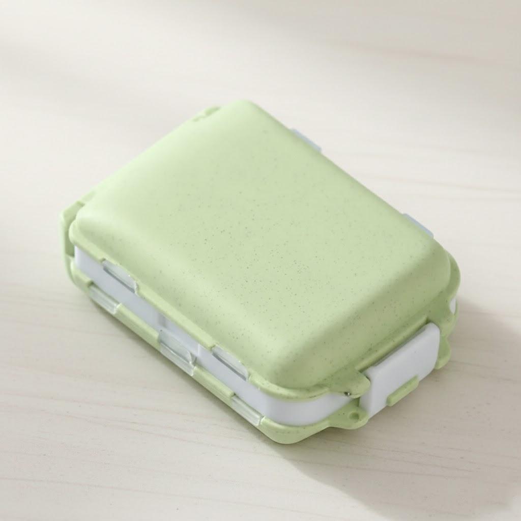 

Portable 8 Cell Pill Box Mini Organizer Travel Medical Bag Vitamin Storage Container Health Supplies 1PC зелёный